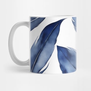 Indigo blue feather pattern Mug